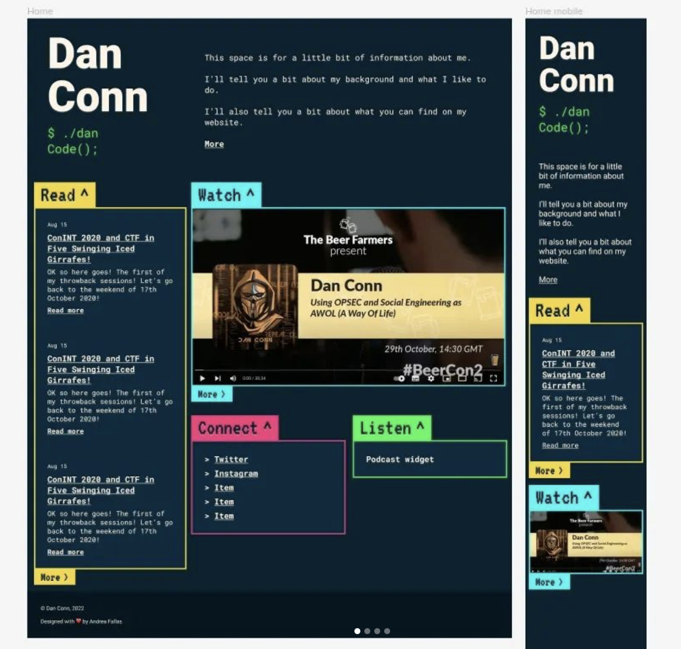 Designs of Dan Cnn Dev website