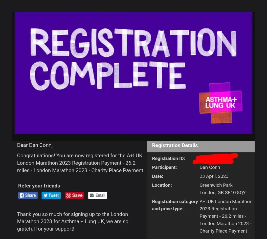 London Marathon Registration